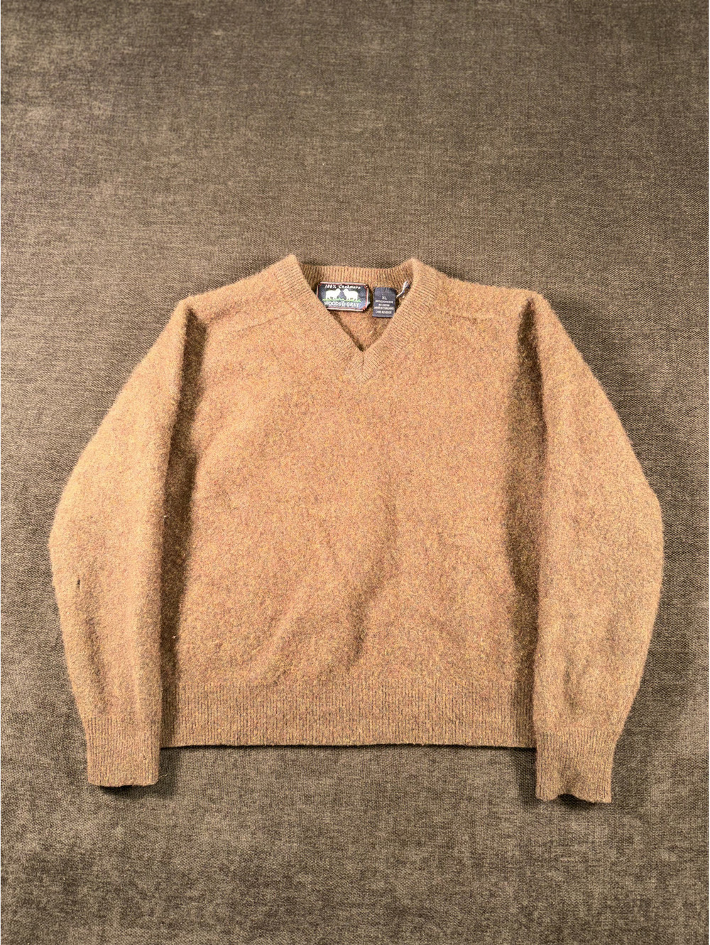 Woods & Gray 100% Cashmere V-Neck Sweater XL Brown